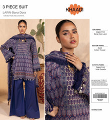 KHAADI PRINT LAWN 3 PIECE