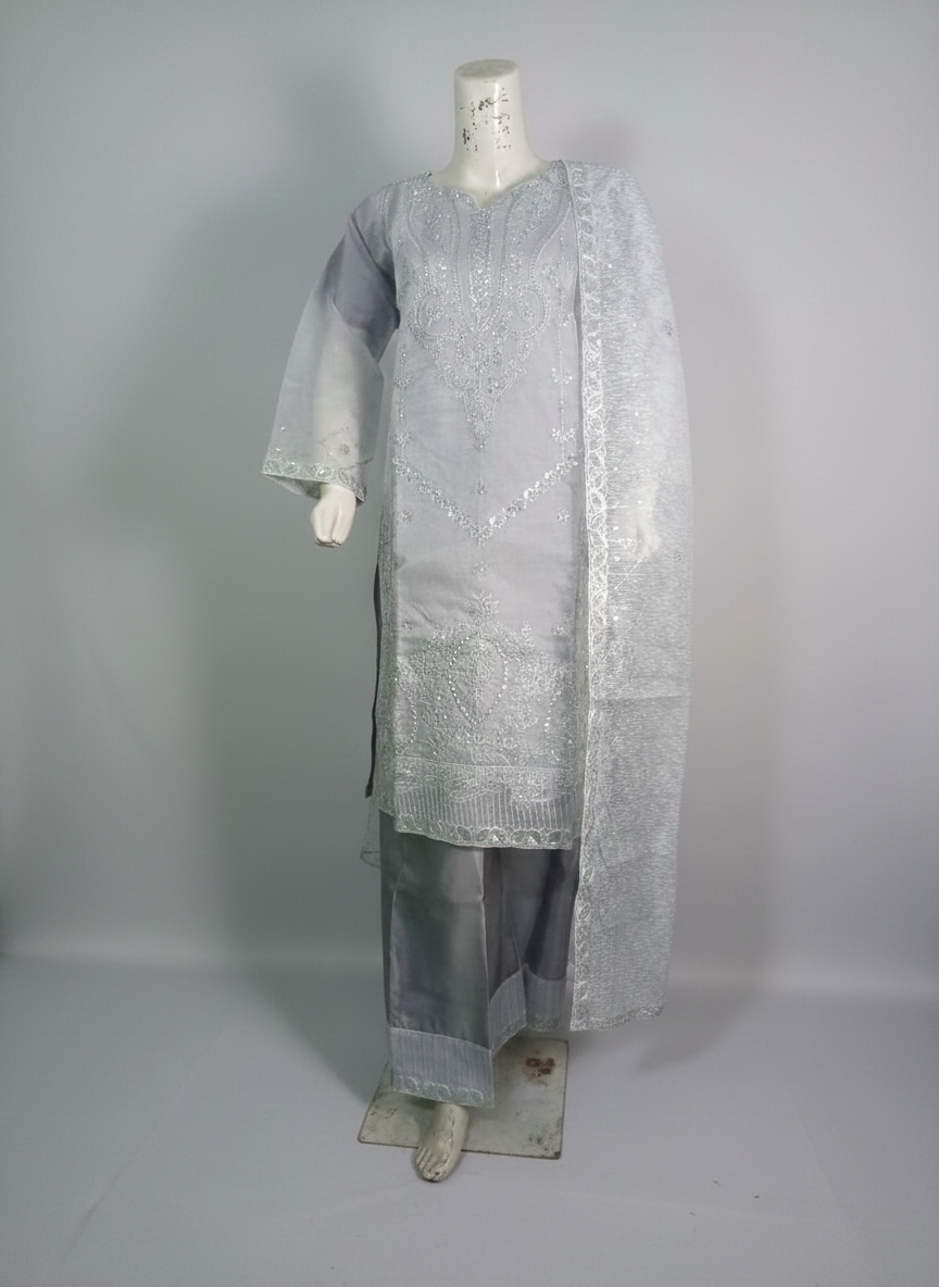 Fancy Embroidered Stone Work 3PC Suit