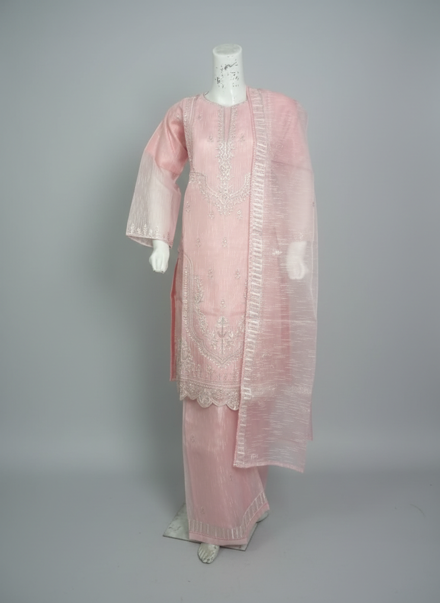 Luxury Fancy Embroidered Stone Work 3PC Suit