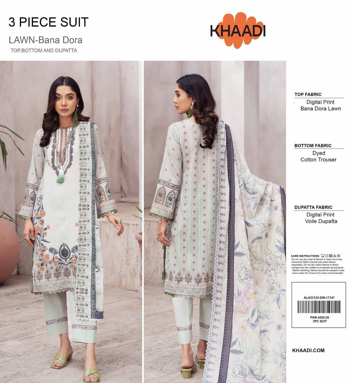 KHAADI PRINT LAWN 3 PIECE