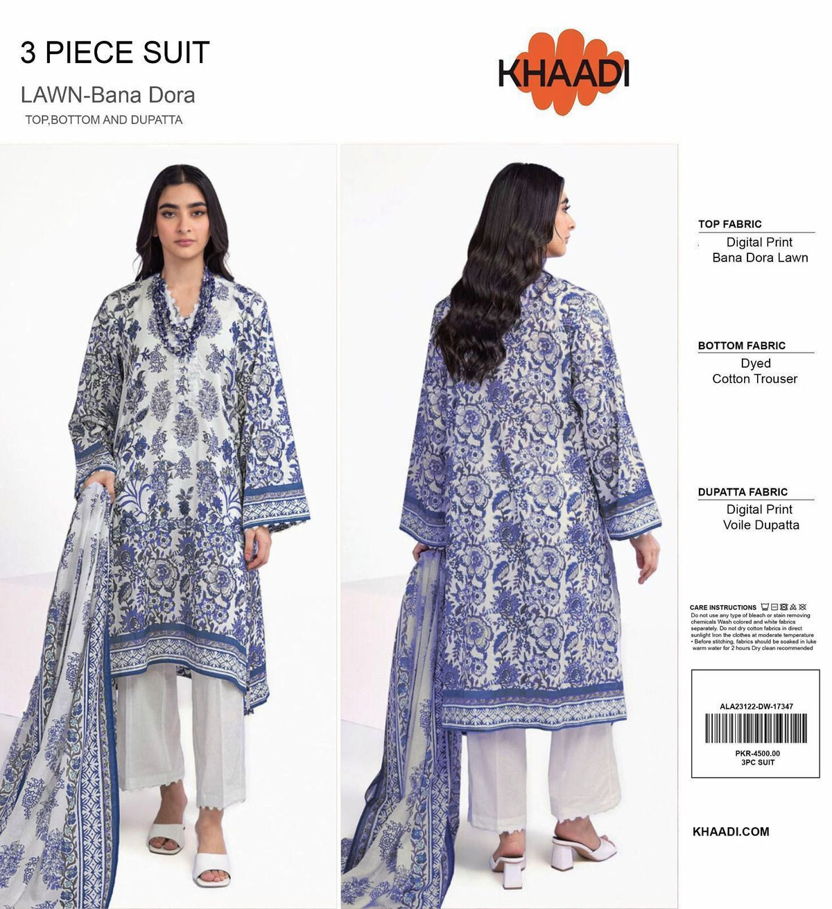 KHAADI PRINT LAWN 3 PIECE