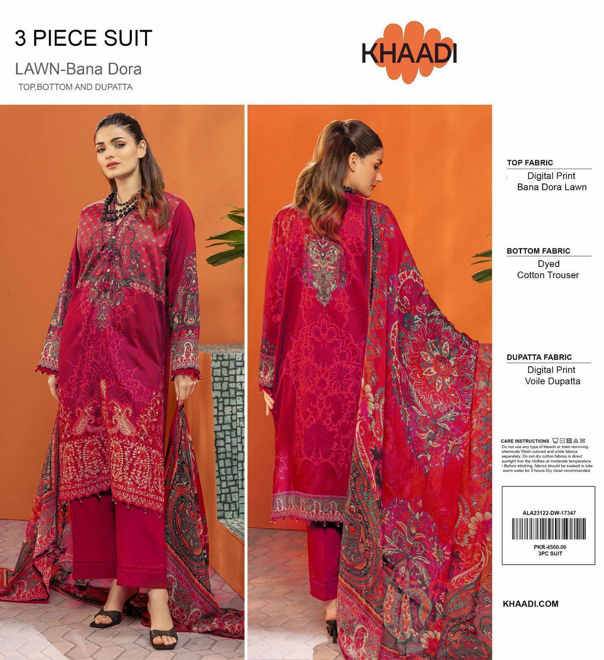 KHAADI PRINT LAWN 3 PIECE