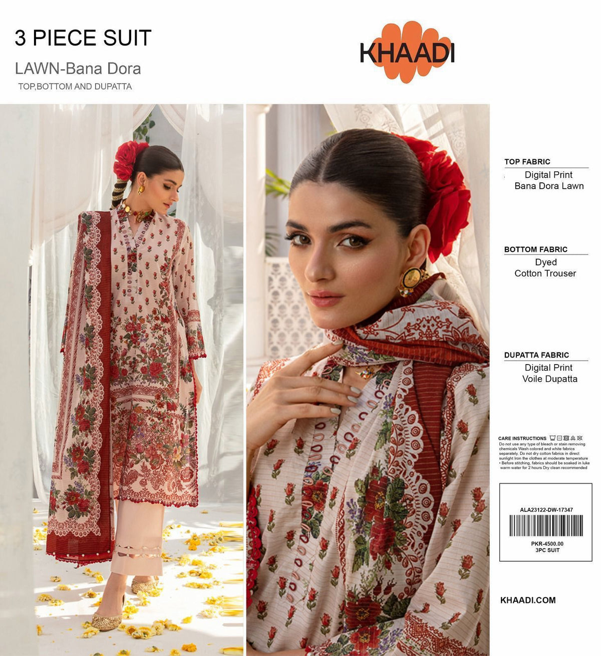 KHAADI PRINT LAWN 3 PIECE