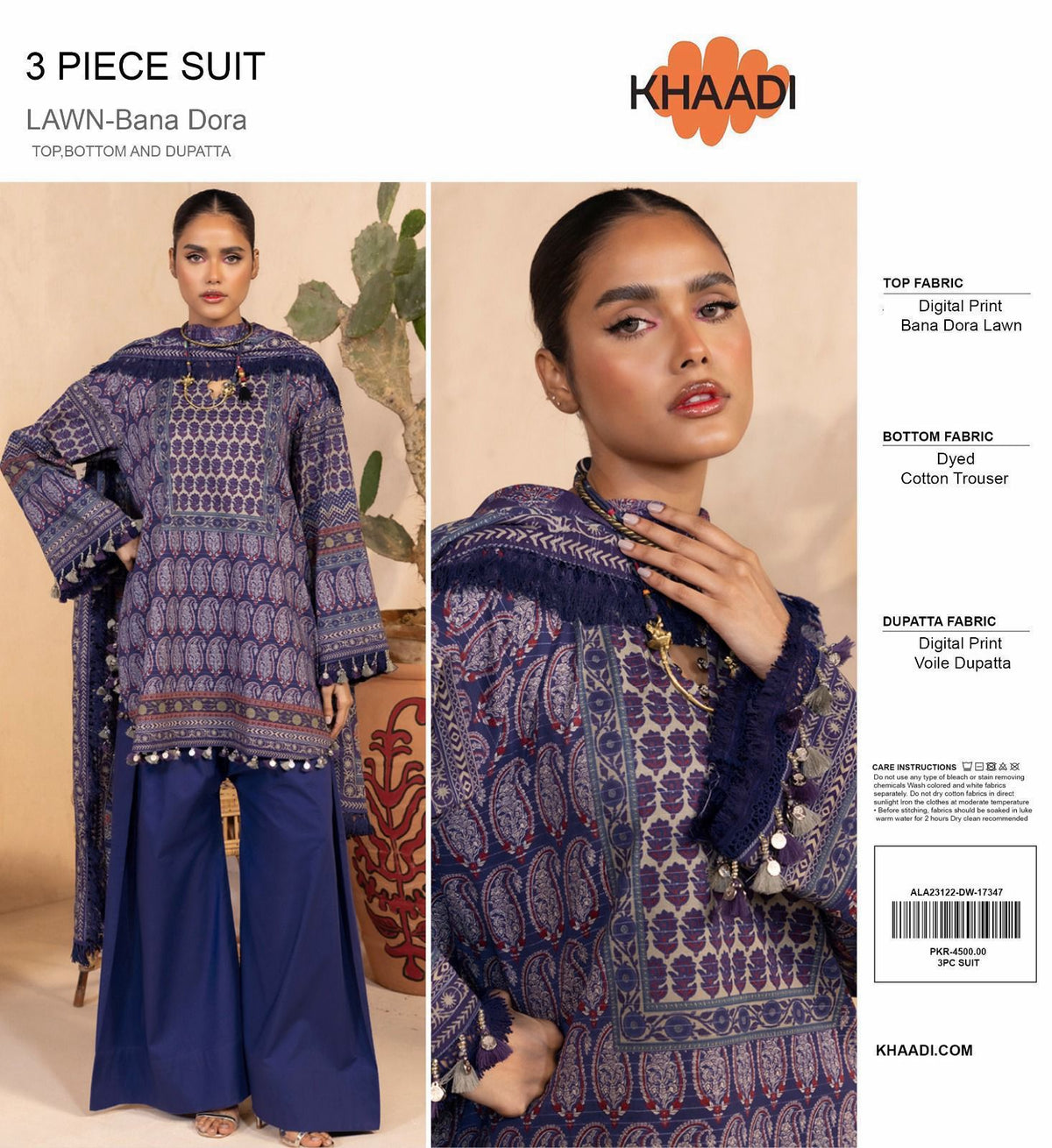 KHAADI PRINT LAWN 3 PIECE