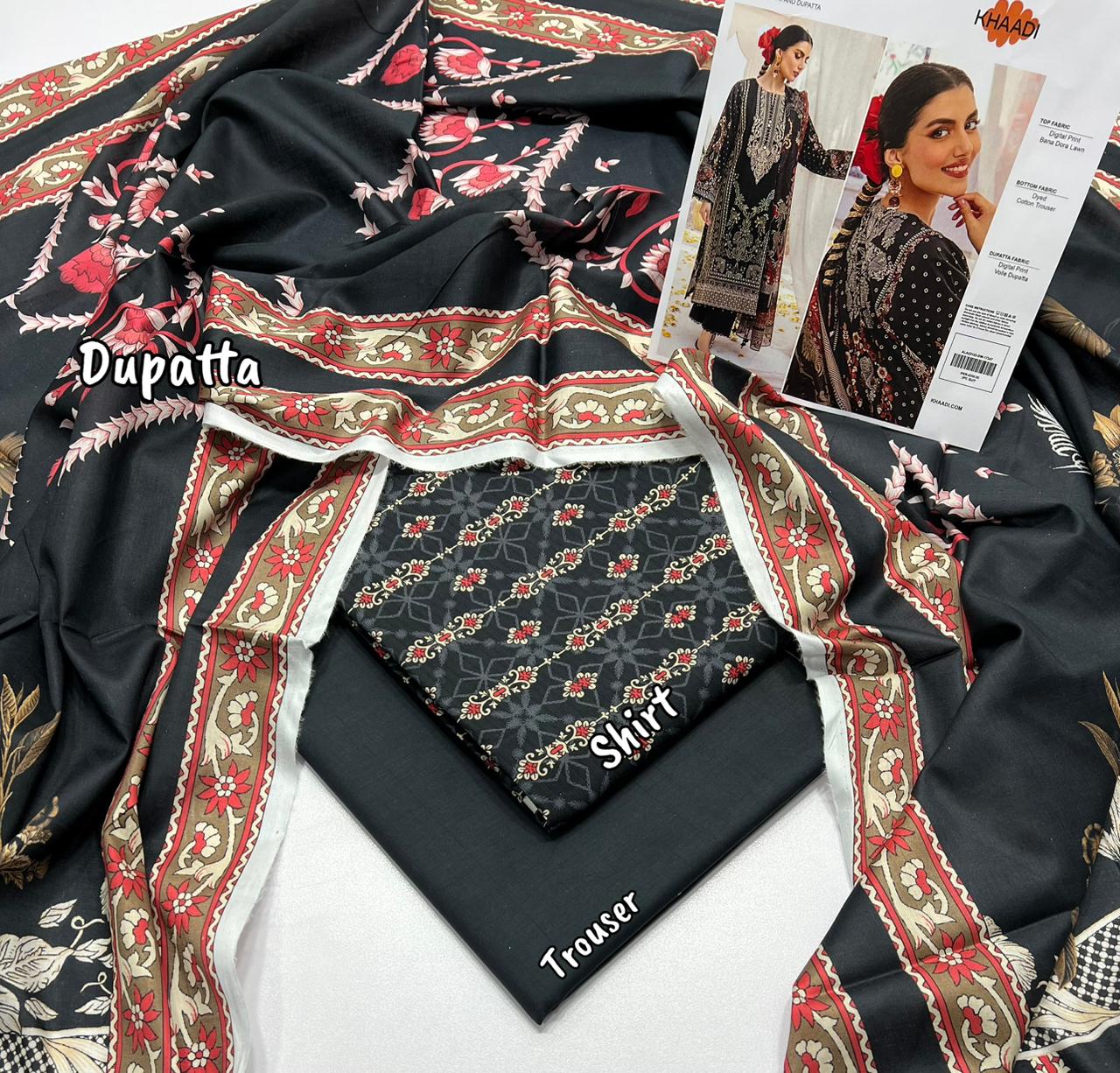 KHAADI PRINT LAWN 3 PIECE