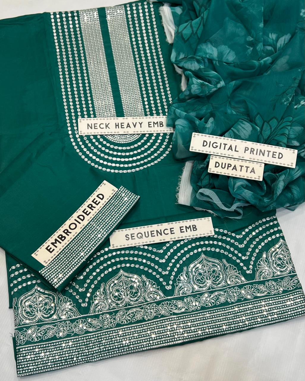 LAAJ LAWN TRADITIONAL EMBROIDERED 3 PIECE