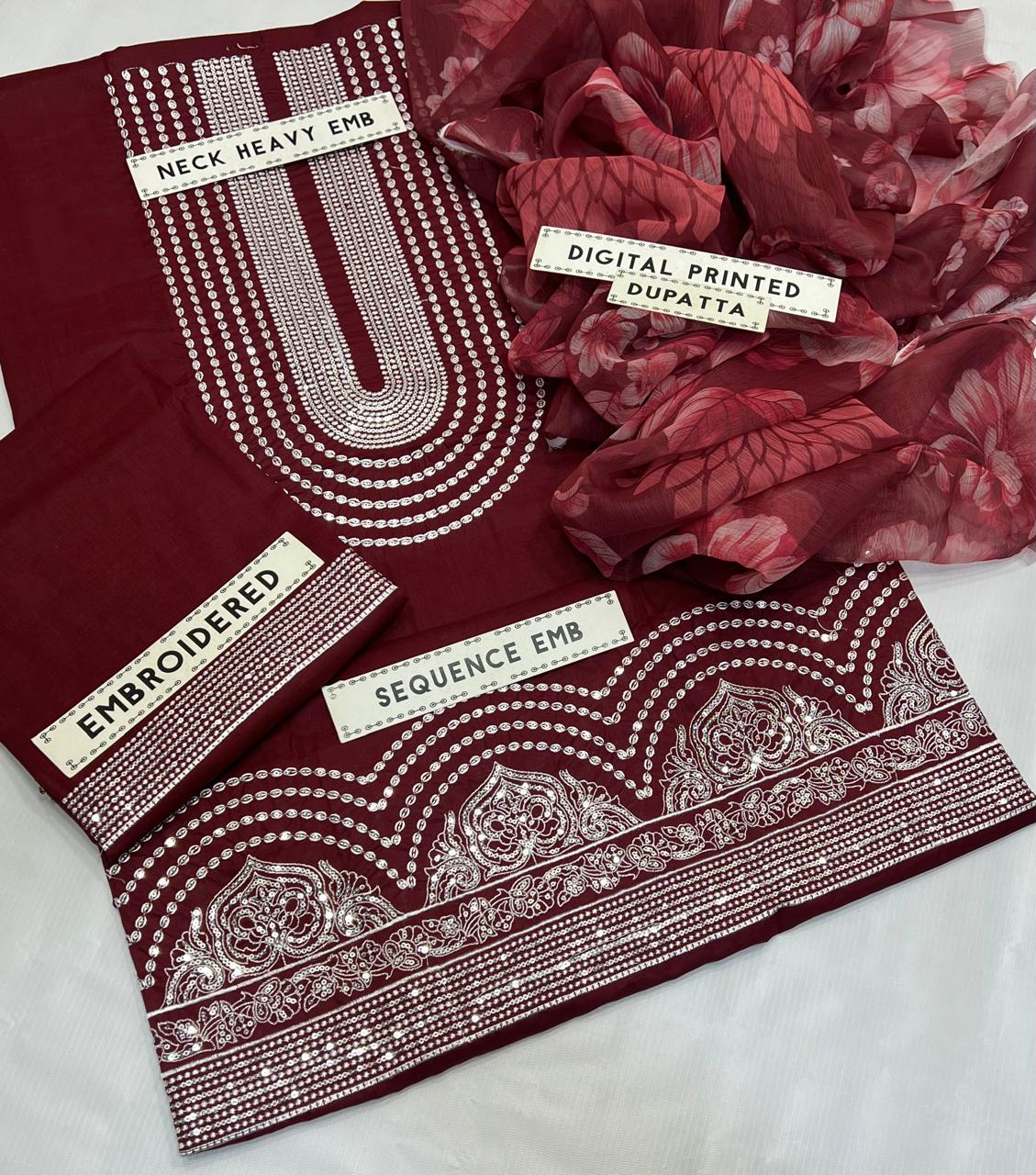 LAAJ LAWN TRADITIONAL EMBROIDERED 3 PIECE