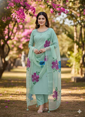 LAAJ PARTYWEAR KATAN SILK 3 PIECE