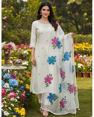 LAAJ PARTYWEAR KATAN SILK 3 PIECE