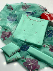 LAAJ PARTYWEAR KATAN SILK 3 PIECE