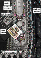 BIN ILYAS Lawn Embroidered 3 Piece