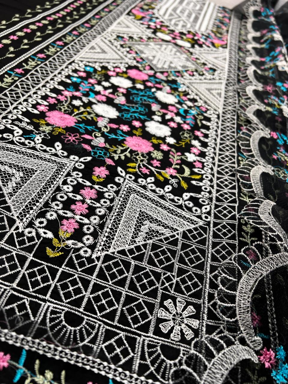 BIN ILYAS Lawn Embroidered 3 Piece