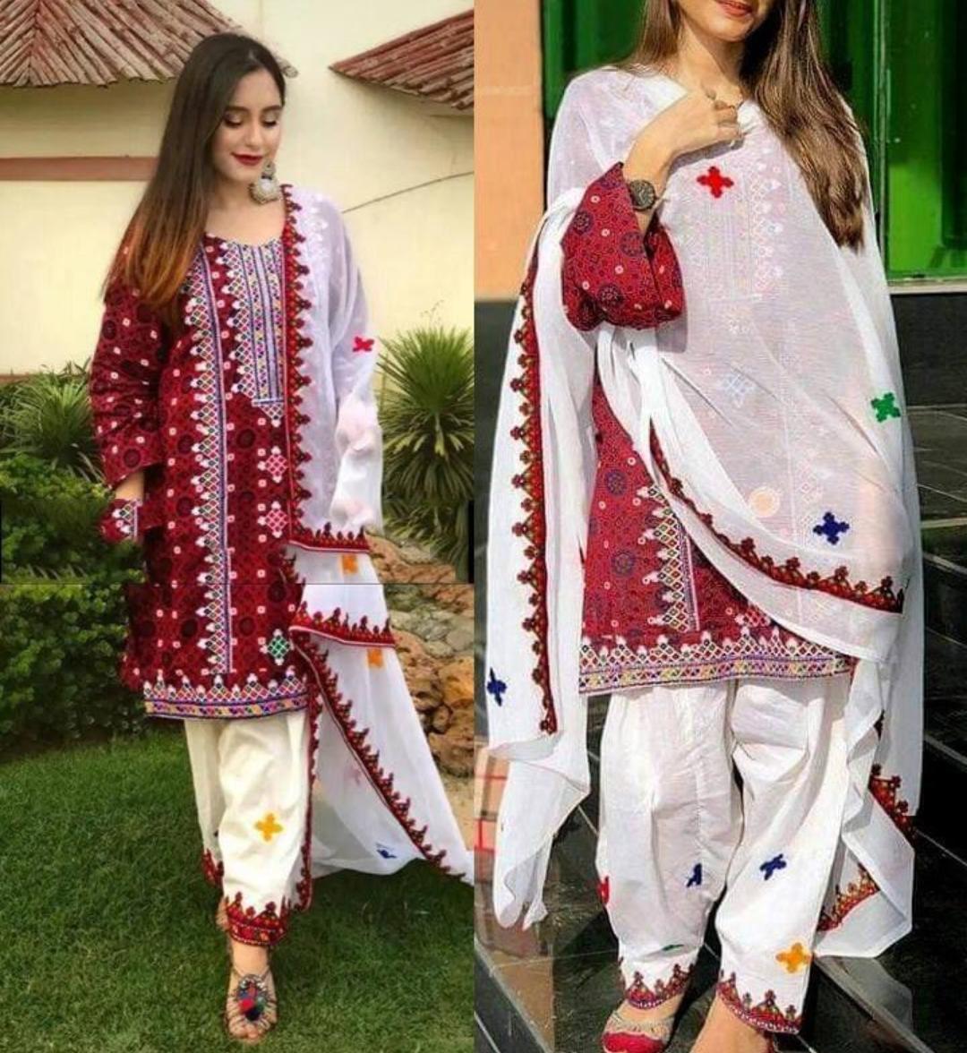 LAAJ LAWN AJRAK EMBROIDERED LAWN 3PC SUIT