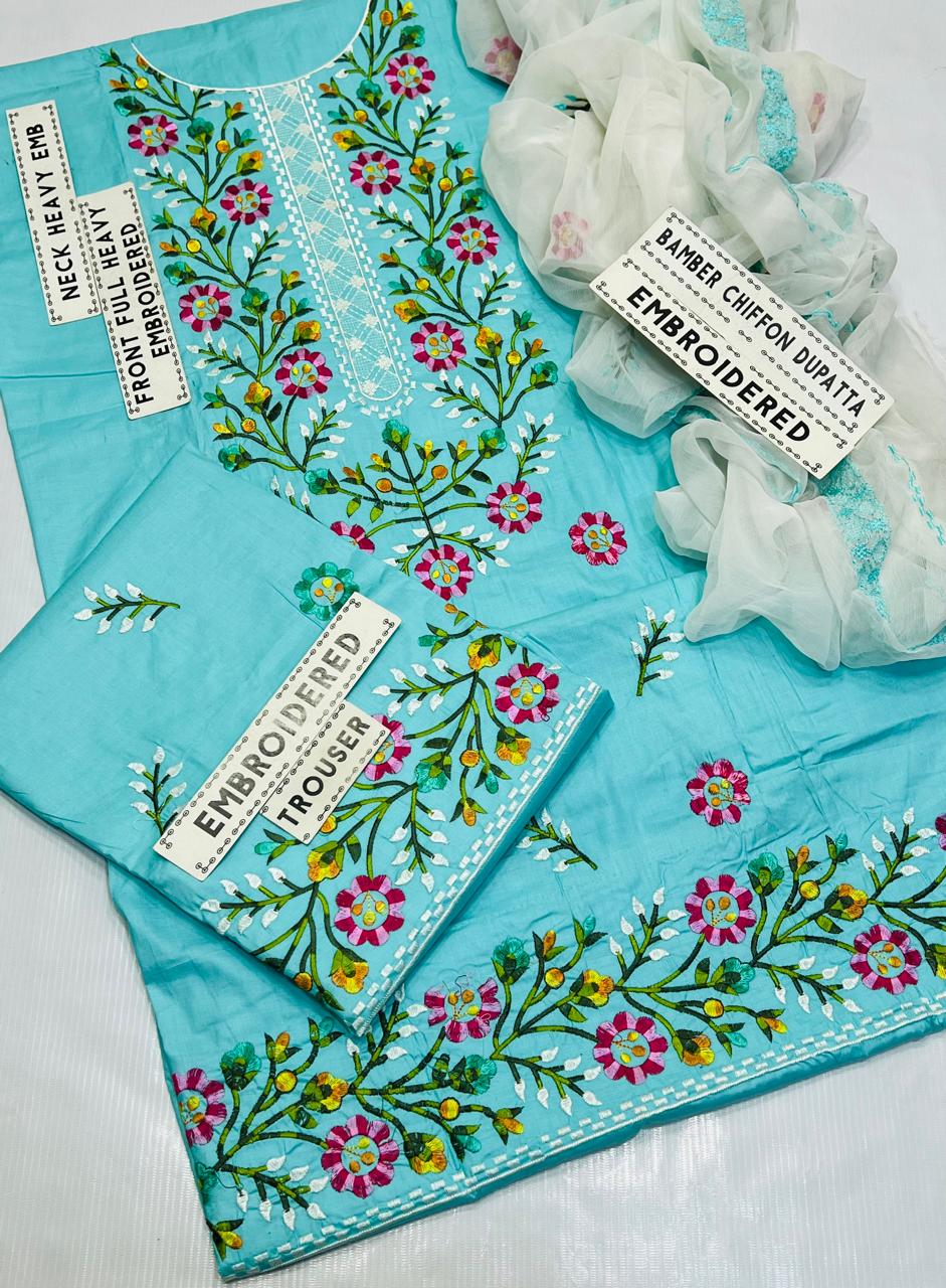BAREEZE LAWN EMBROIDERED 3 PIECE