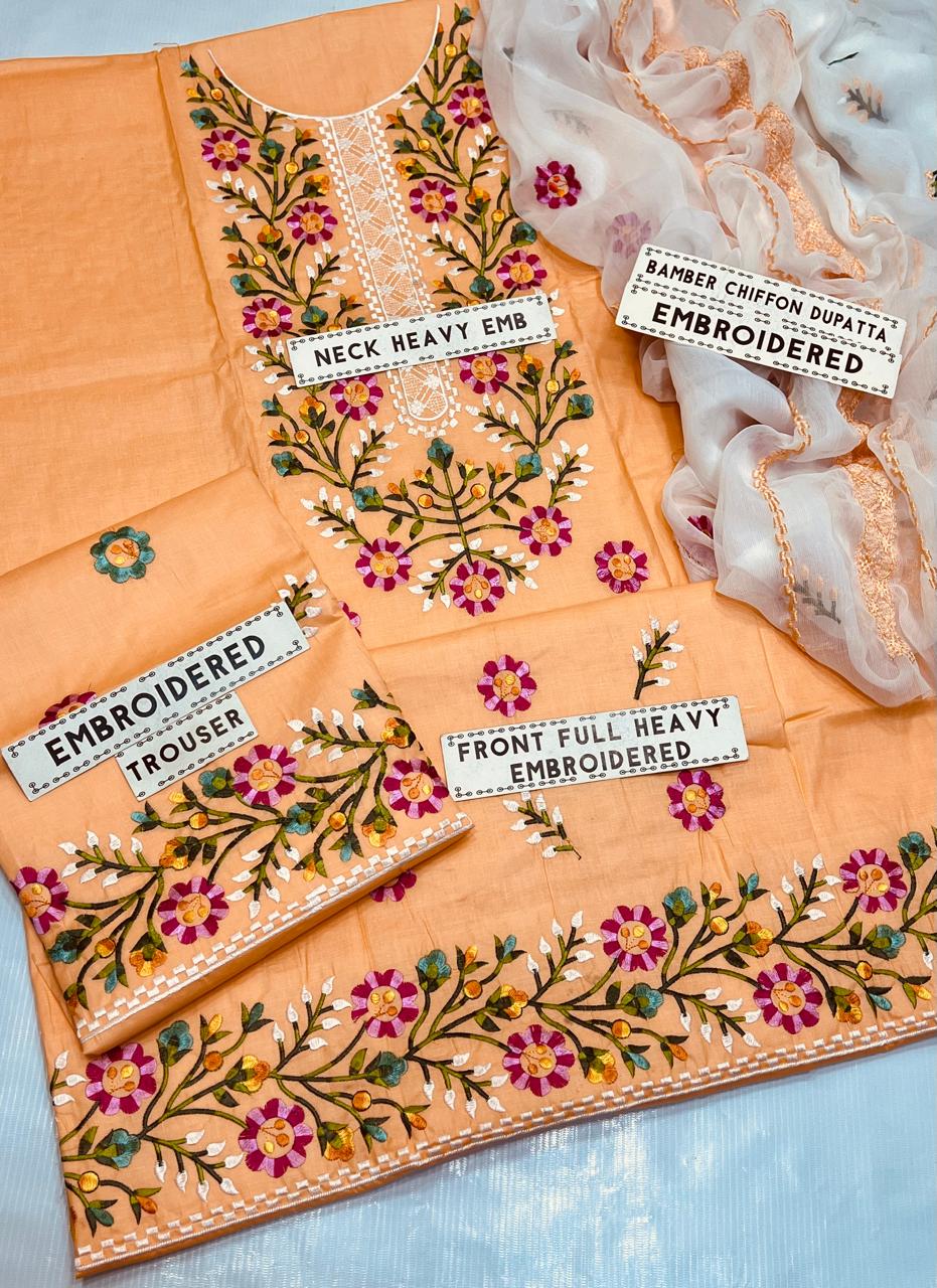 BAREEZE LAWN EMBROIDERED 3 PIECE