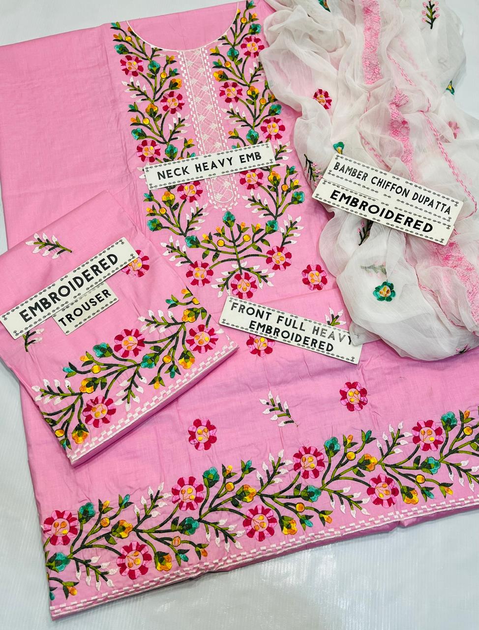 BAREEZE LAWN EMBROIDERED 3 PIECE