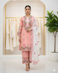 BAREEZE LAWN EMBROIDERED 3 PIECE