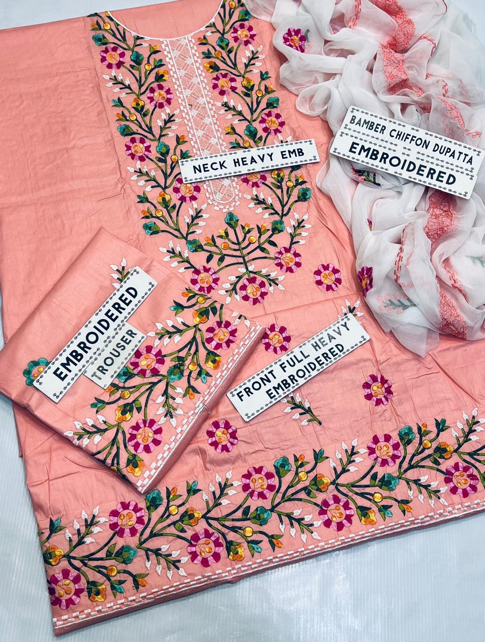 BAREEZE LAWN EMBROIDERED 3 PIECE