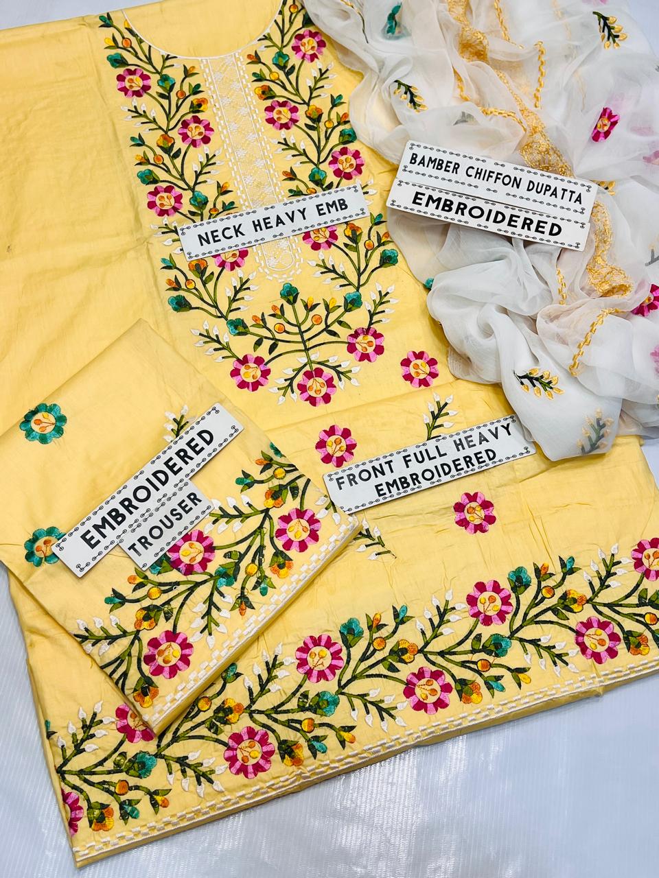 BAREEZE LAWN EMBROIDERED 3 PIECE