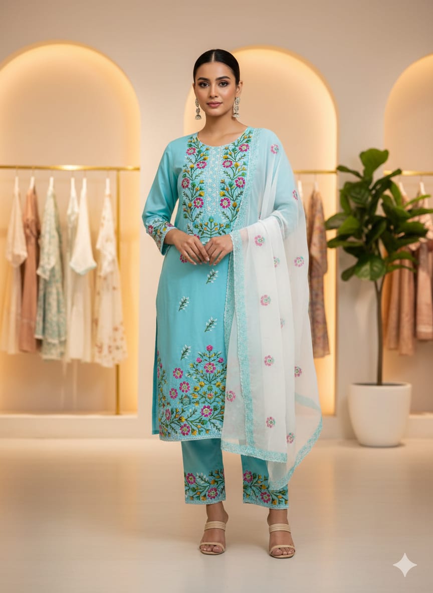 BAREEZE LAWN EMBROIDERED 3 PIECE