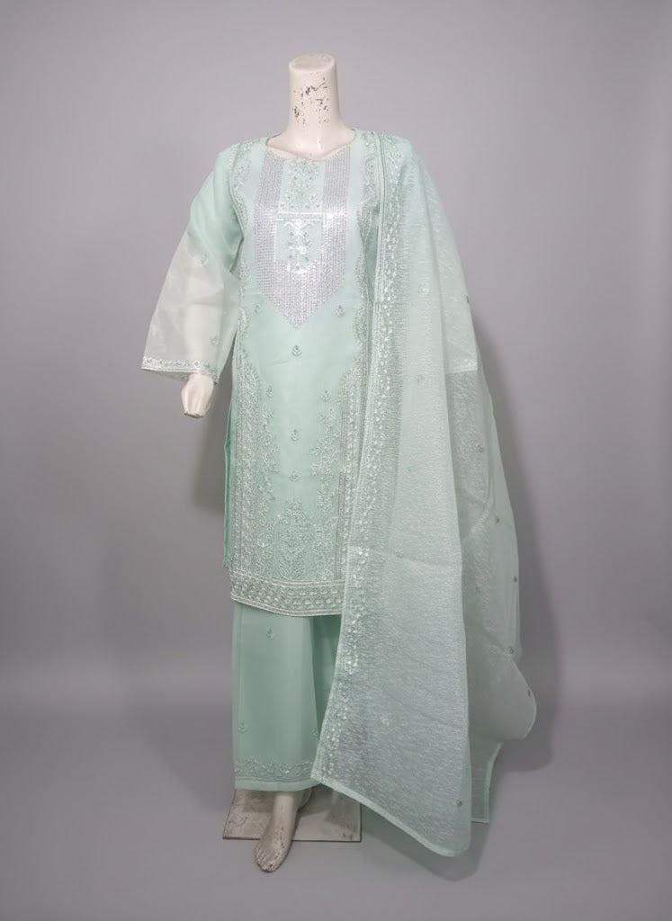 Embroidered Stone Work 3PC Suit