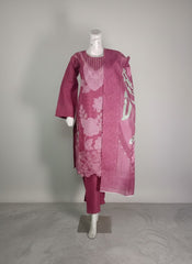 Rose Pink Embroidered Lawn 3PC Suit